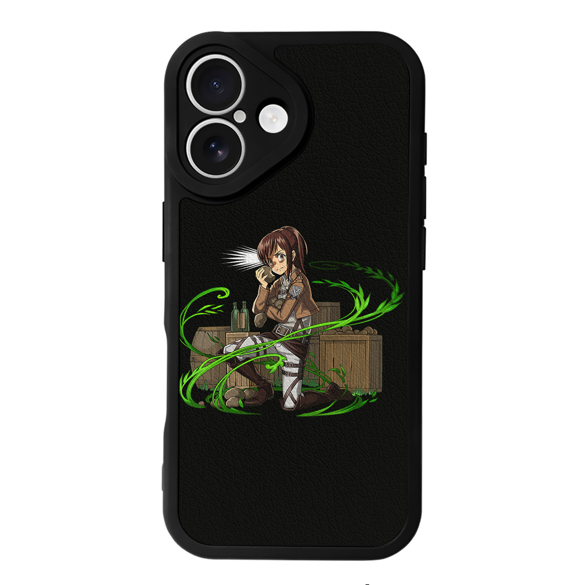 （画像用） 進撃の巨人 サシャ·ブラウス Attack on Titan Sasha Blaus 【iPhone 16シリーズ対応】シリコンスマホケース（レザー調） 材質：シリコン